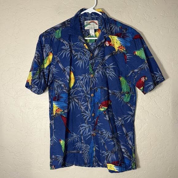 Paradise found vintage Hawaiian Tuscan print button down 100% cotton shirt - Picture 6 of 6